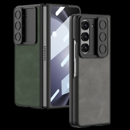 Galaxy Z Fold 5 – Leather Glass Slide Cover & Case