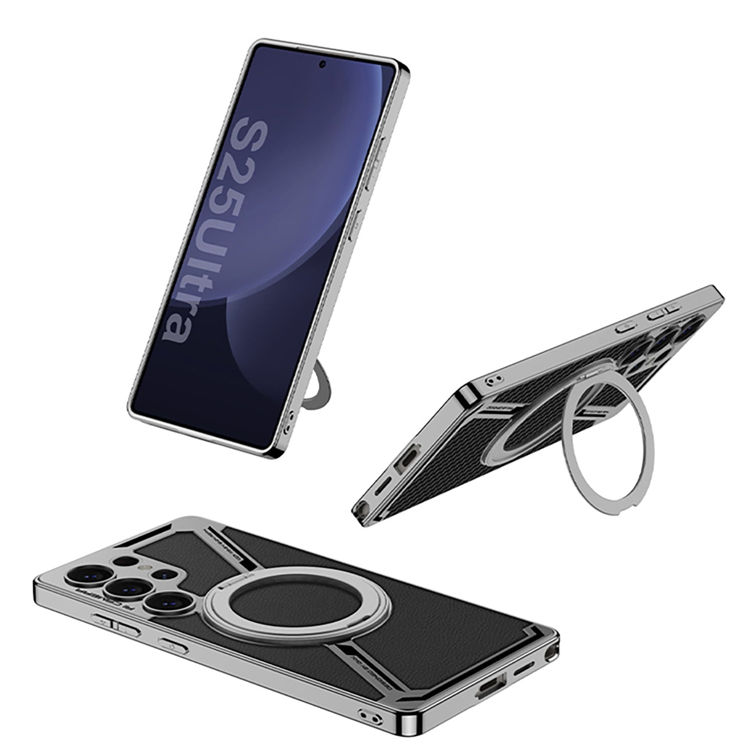 Samsung Galaxy S25 Ultra - ElectroMag Ring Armor Back Cover & Case