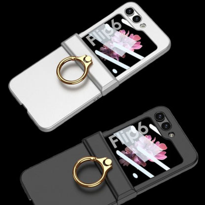 Galaxy Z Flip 6 – Thin PC Hinge Box + Ring Cover & Case