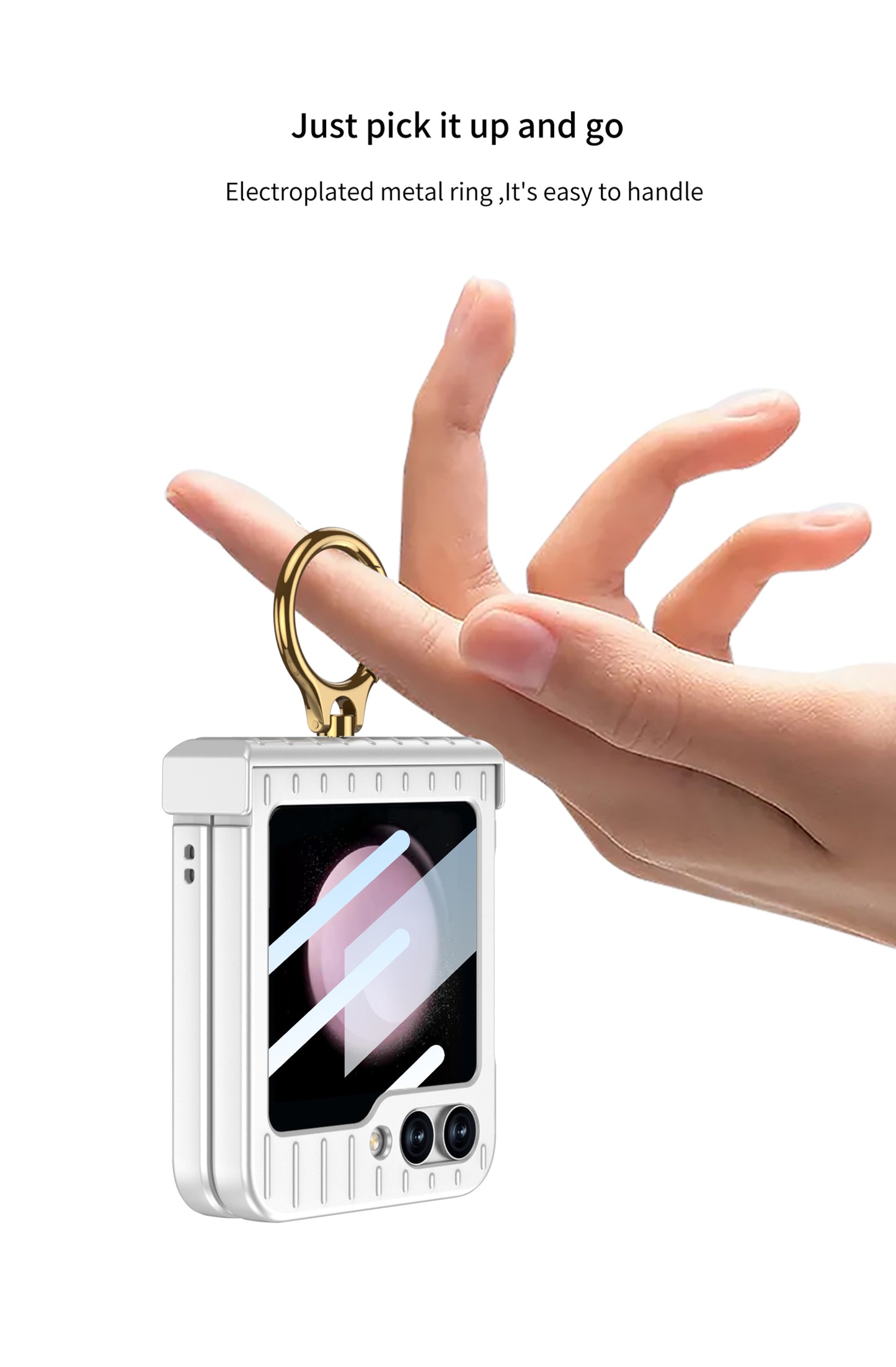 Galaxy Z Flip 5 – Thin PC Suitcase + Glass Cover & Case