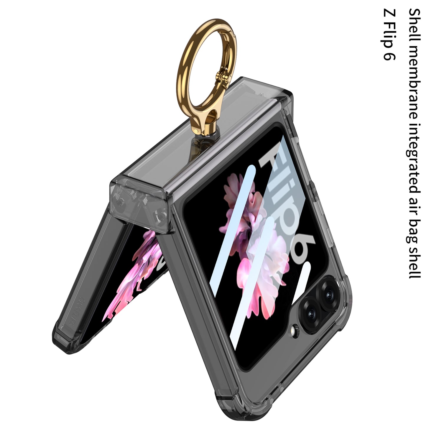 Samsung Z Flip 6 – Transparent with Ring Cover & Case