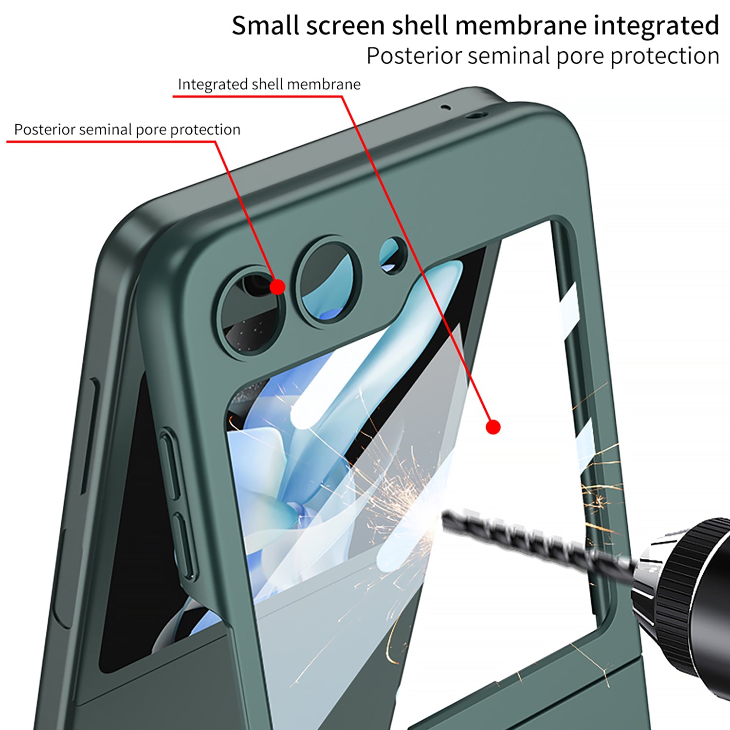 Galaxy Z Flip 5 – Shell Membrane + Glass Cover & Case