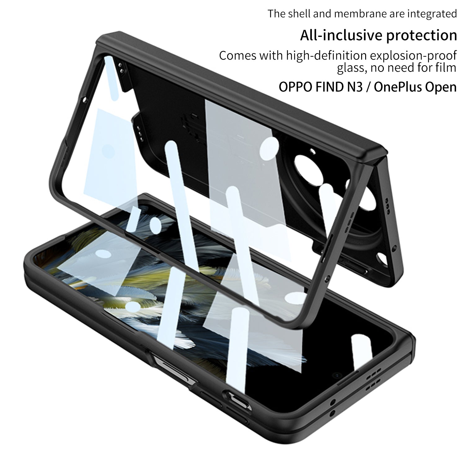OnePlus Open – Magnetic Cover with Hinge Protection + Kickstand Cover & Case