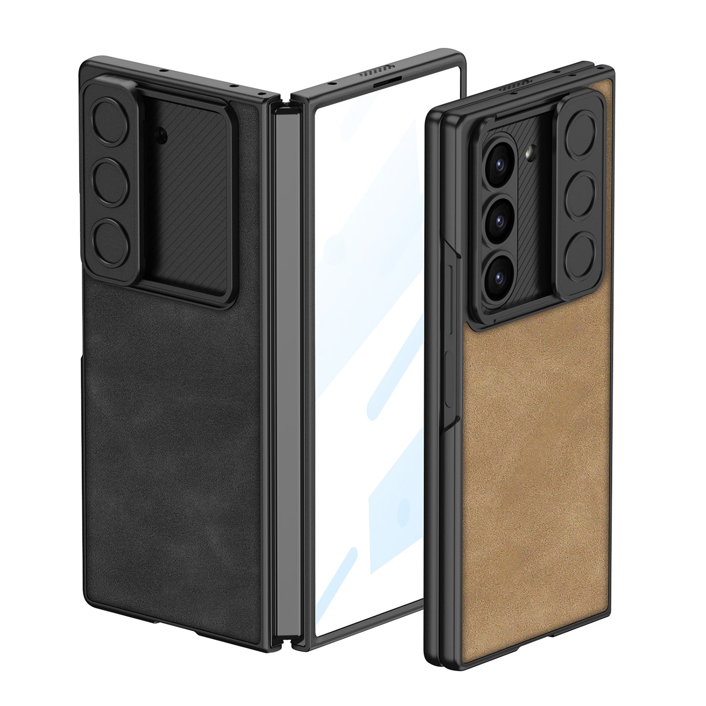 Galaxy Z Fold 6 – Leather Glass Slide Cover & Case