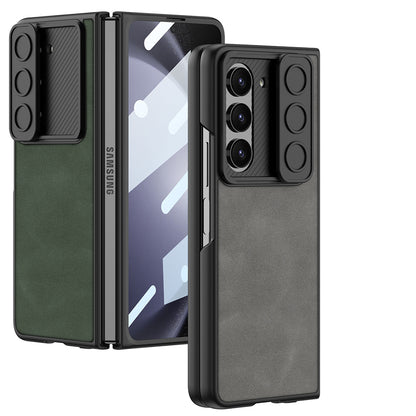 Galaxy Z Fold 5 – Leather Glass Slide Cover & Case