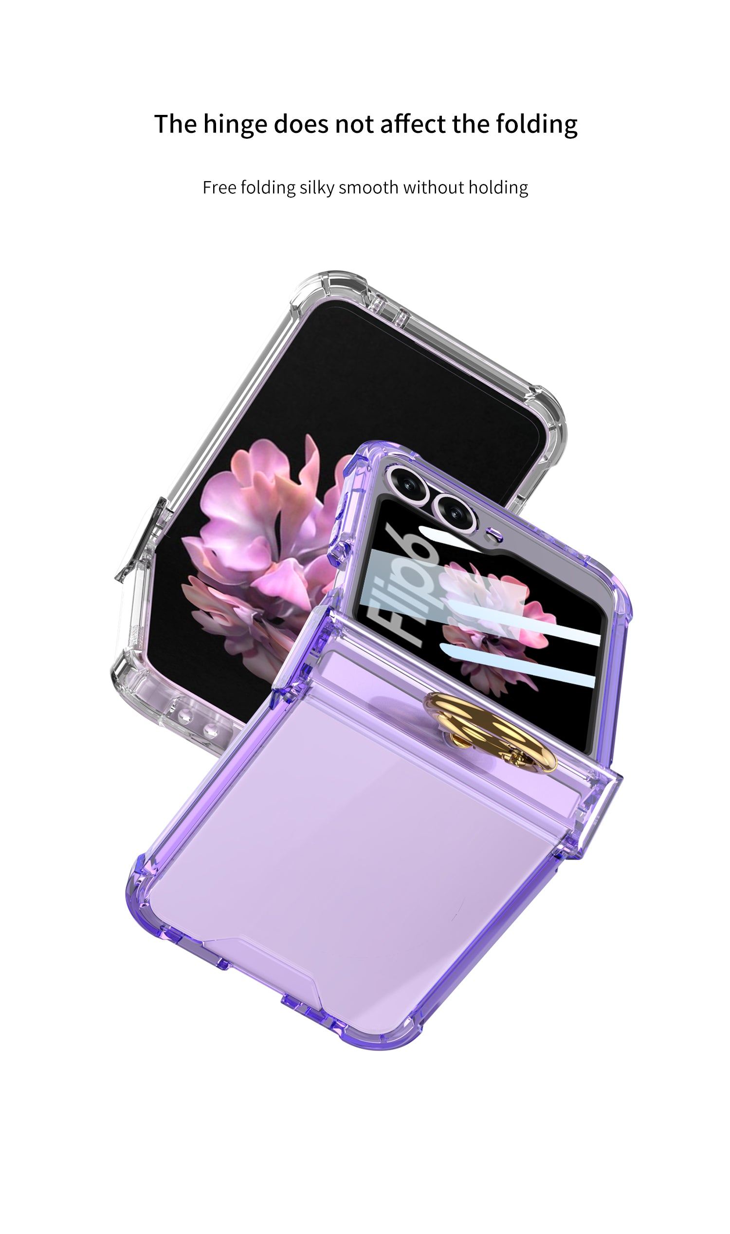 Samsung Z Flip 6 – Transparent with Ring Cover & Case