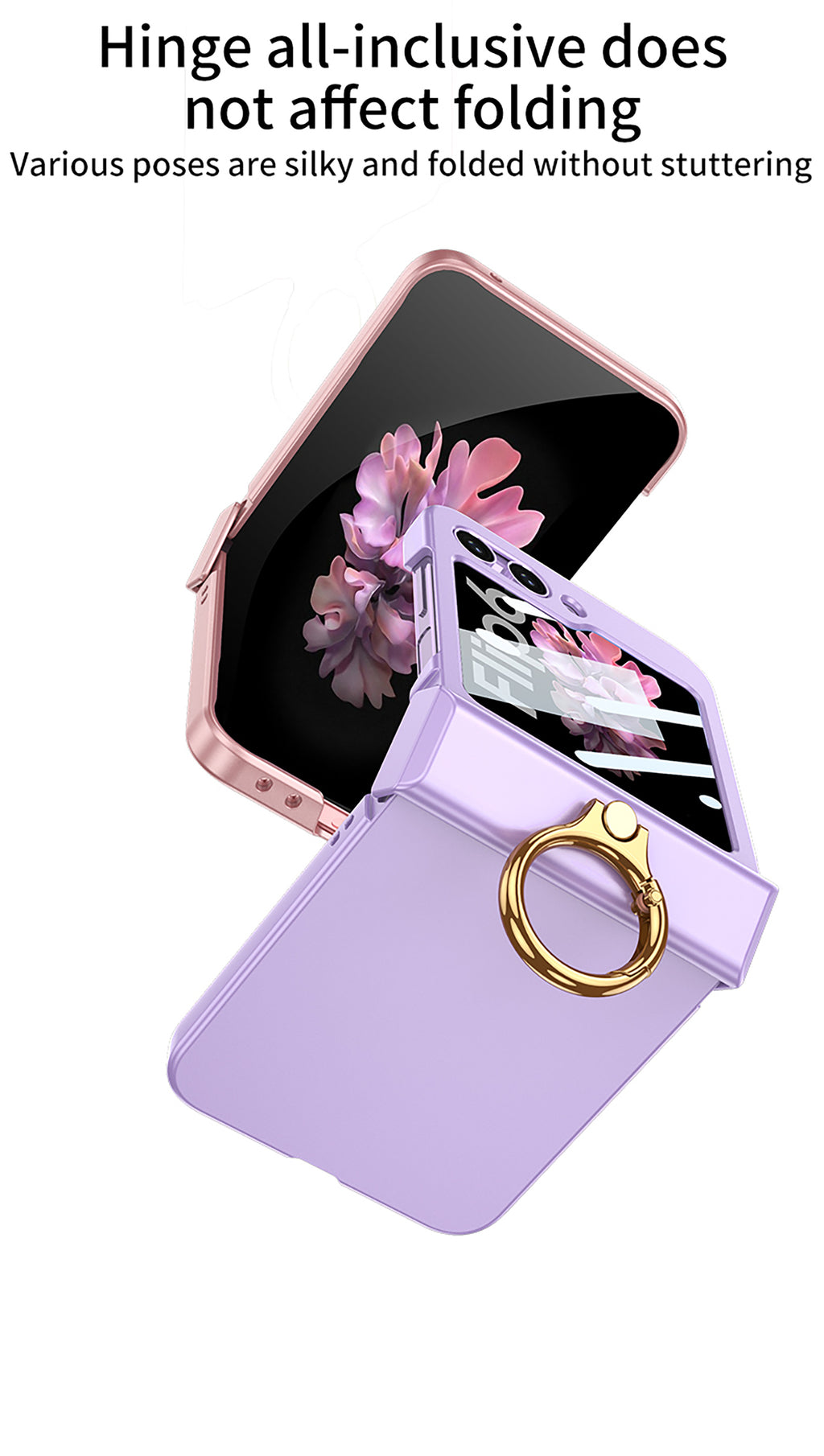 Galaxy Z Flip 6 – Thin PC Hinge Box + Ring Cover & Case