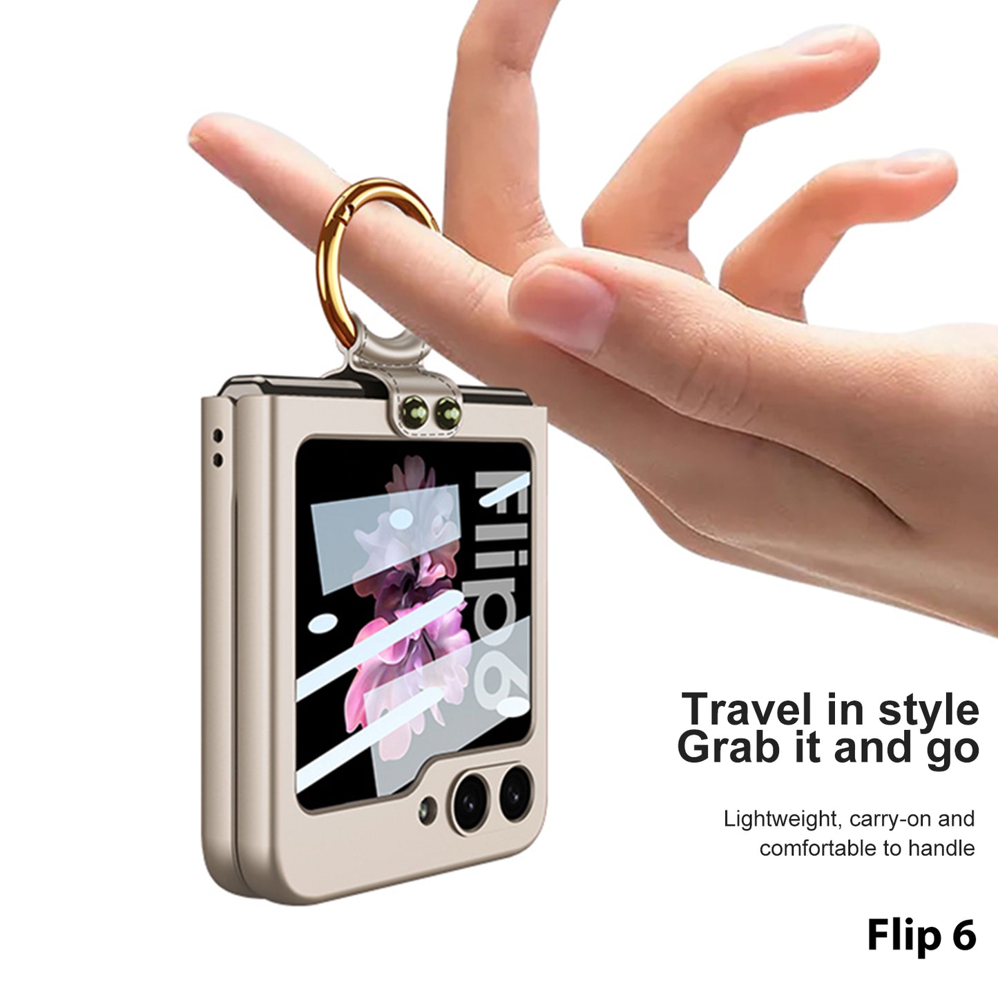 Samsung Z Flip 6 – Thin PC + Ring + Glass Cover & Case