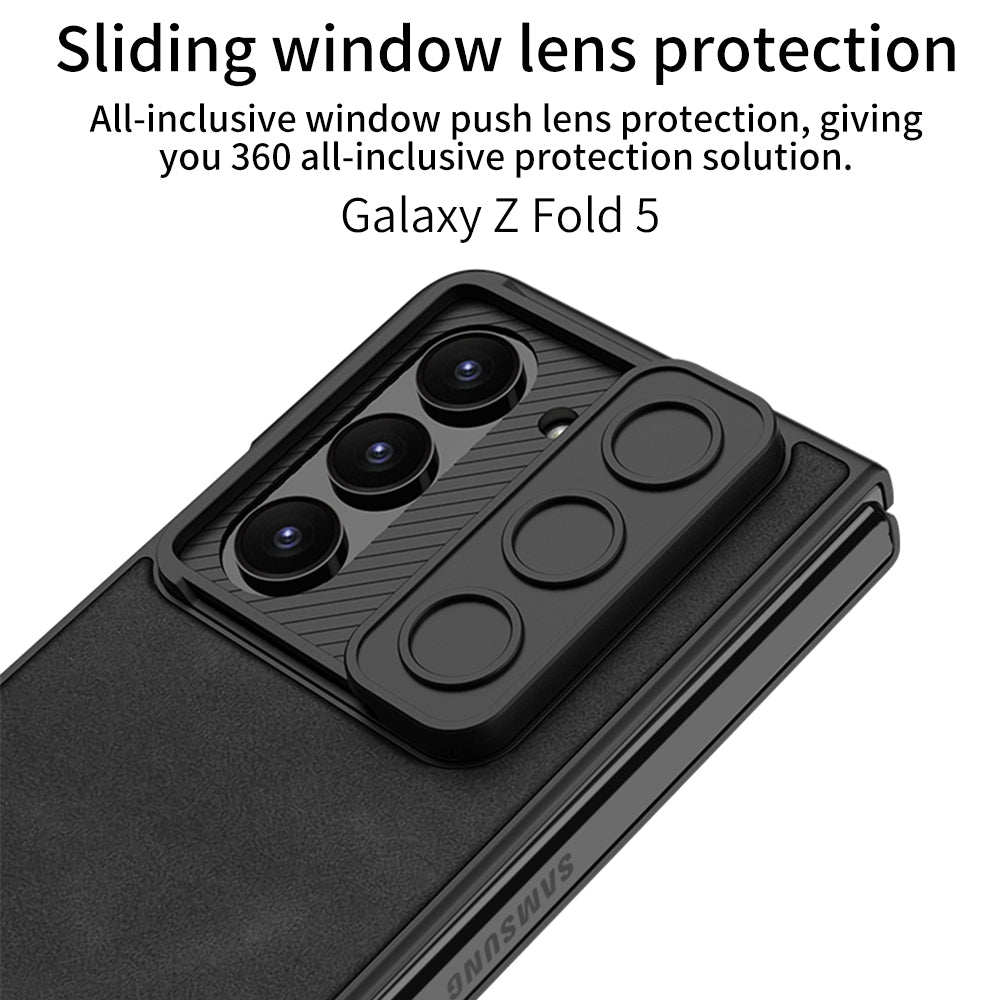 Galaxy Z Fold 5 – Leather Glass Slide Cover & Case