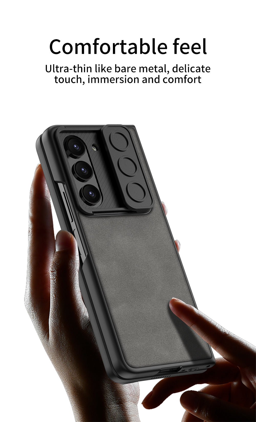 Galaxy Z Fold 5 – Leather Glass Slide Cover & Case