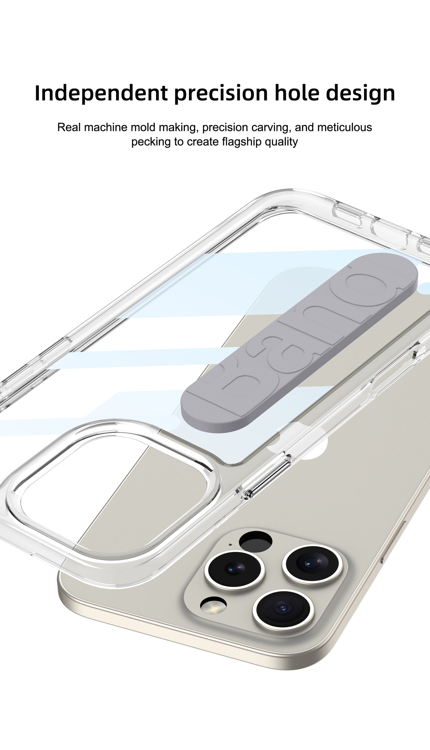 Apple iPhone 16 / Plus / Pro / Pro Max – Transparent with Wrist Band Cover & Case