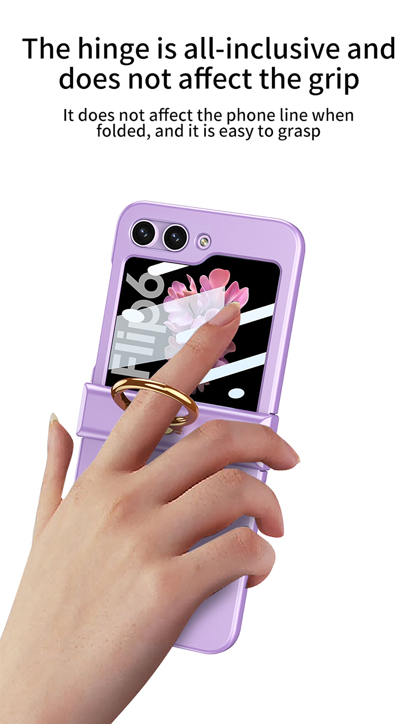 Galaxy Z Flip 6 – Thin PC Hinge Box + Ring Cover & Case