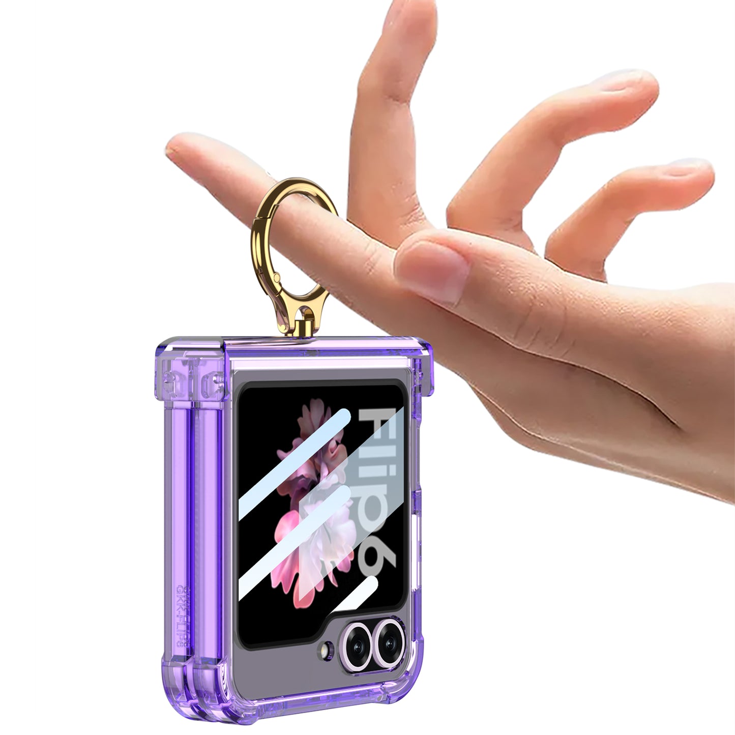 Samsung Z Flip 6 – Transparent with Ring Cover & Case