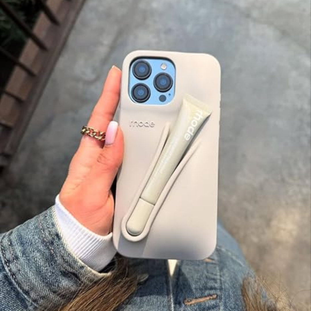 Apple iPhone 14 – Silicone Phone Cover with Built-in Lip Tint Holder