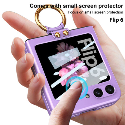 Samsung Z Flip 6 – Thin PC + Ring + Glass Cover & Case