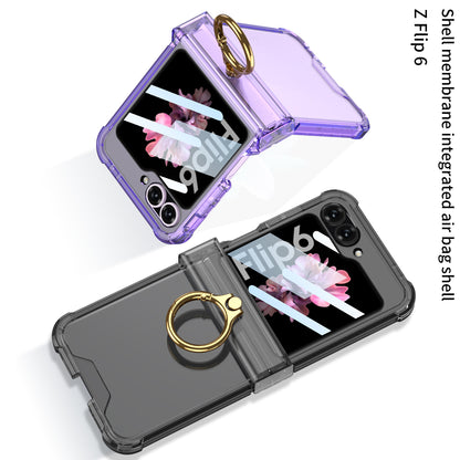 Samsung Z Flip 6 – Transparent with Ring Cover & Case