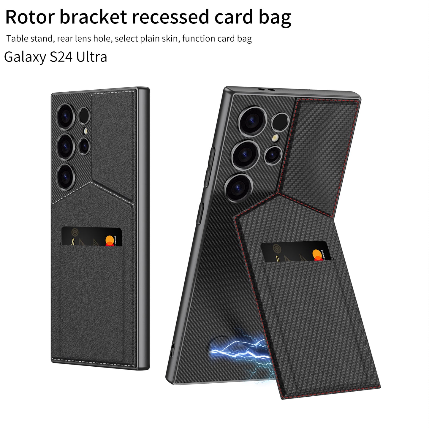 Samsung S24 Ultra Case– Rotor Stand Card Bag Cover & Case