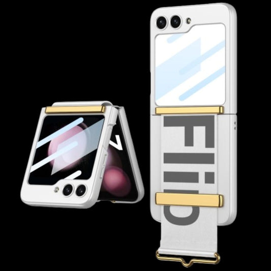 Galaxy Z Flip 5 – Thin PC with Wristband & Glass Cover & Case