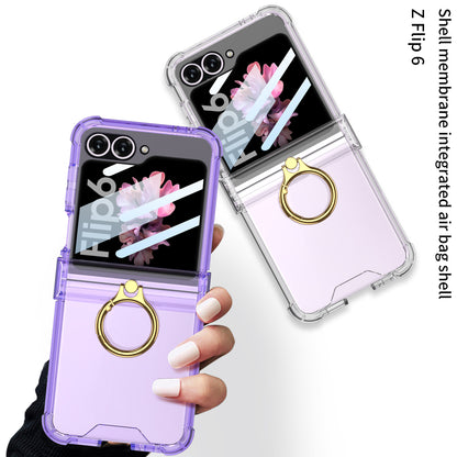 Samsung Z Flip 6 – Transparent with Ring Cover & Case