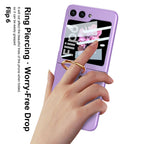 Samsung Z Flip 6 – Thin PC + Ring + Glass Cover & Case