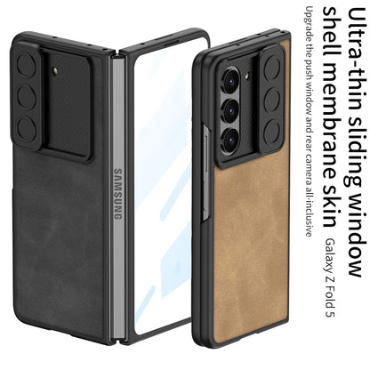 Galaxy Z Fold 5 – Leather Glass Slide Cover & Case