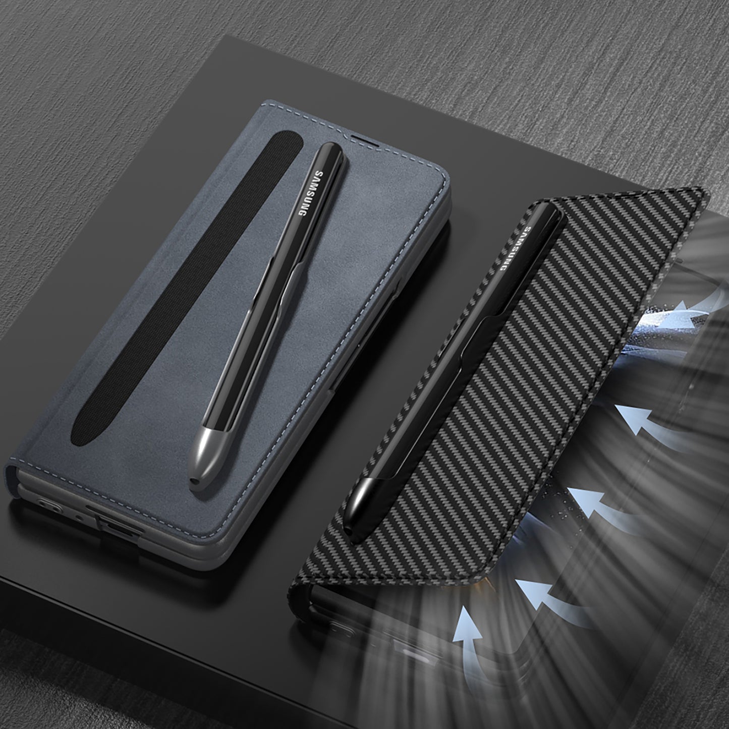 Galaxy Z Fold 5 – Sheath Armor with Pen Slot Cover & Case