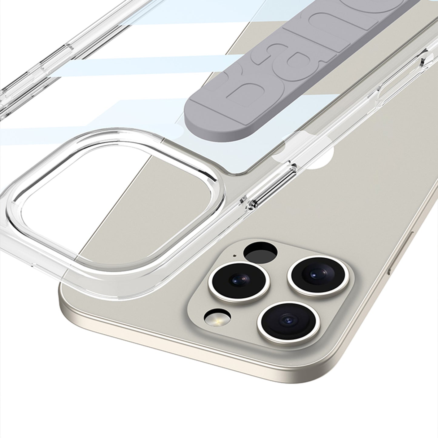 Apple iPhone 16 / Plus / Pro / Pro Max – Transparent with Wrist Band Cover & Case