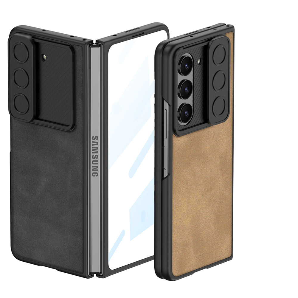 Galaxy Z Fold 5 – Leather Glass Slide Cover & Case