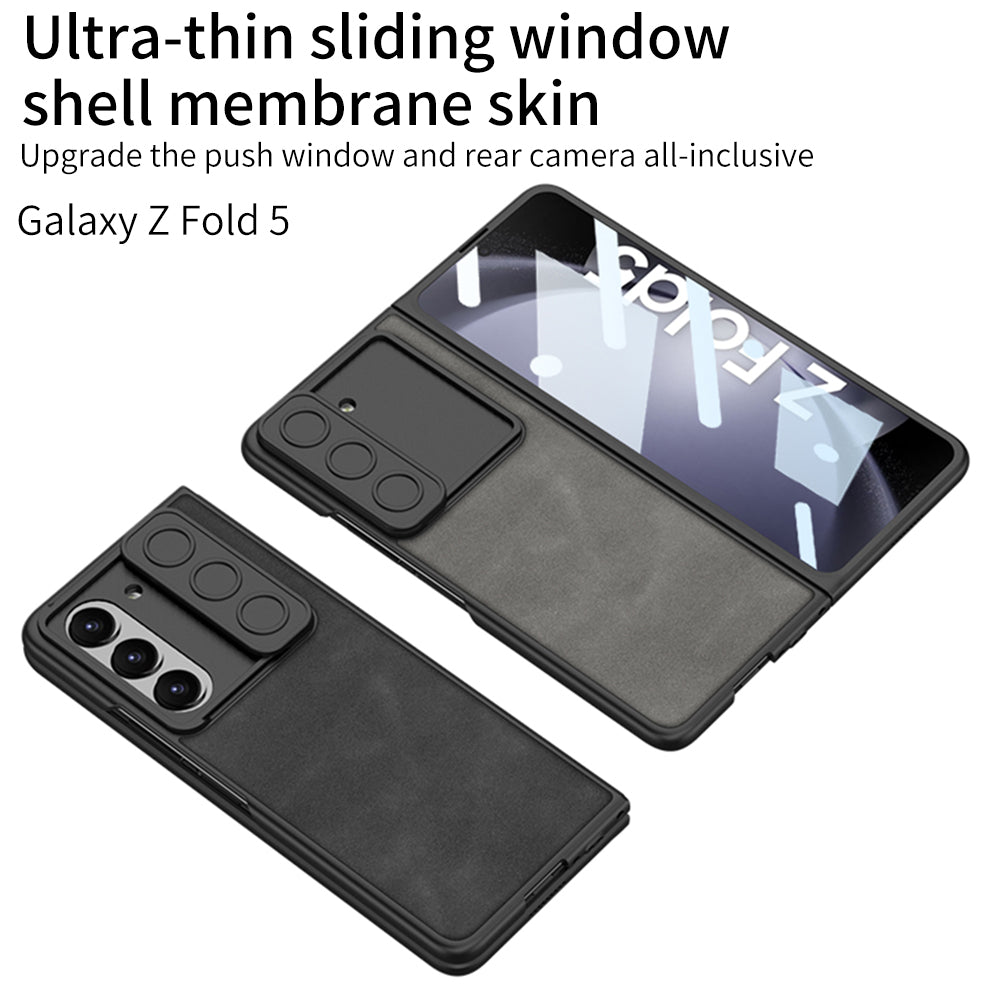 Galaxy Z Fold 5 – Leather Glass Slide Cover & Case