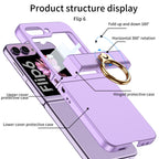 Galaxy Z Flip 6 – Thin PC Hinge Box + Ring Cover & Case