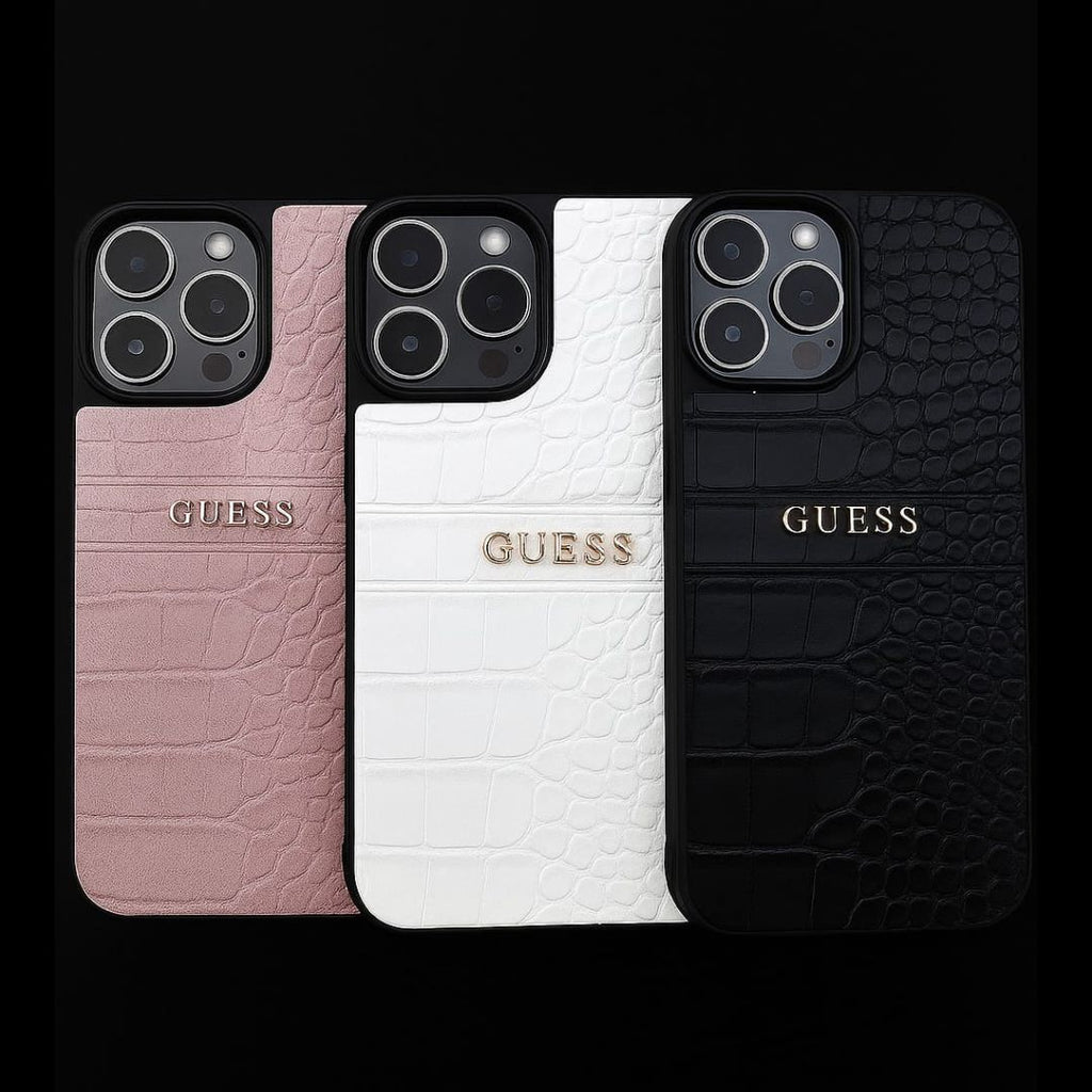 Apple iPhone 14 / Plus / Pro / Pro Max– Original Leather Guess Back Cover & Case