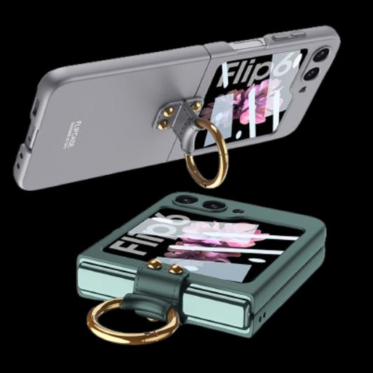 Samsung Z Flip 6 – Thin PC + Ring + Glass Cover & Case