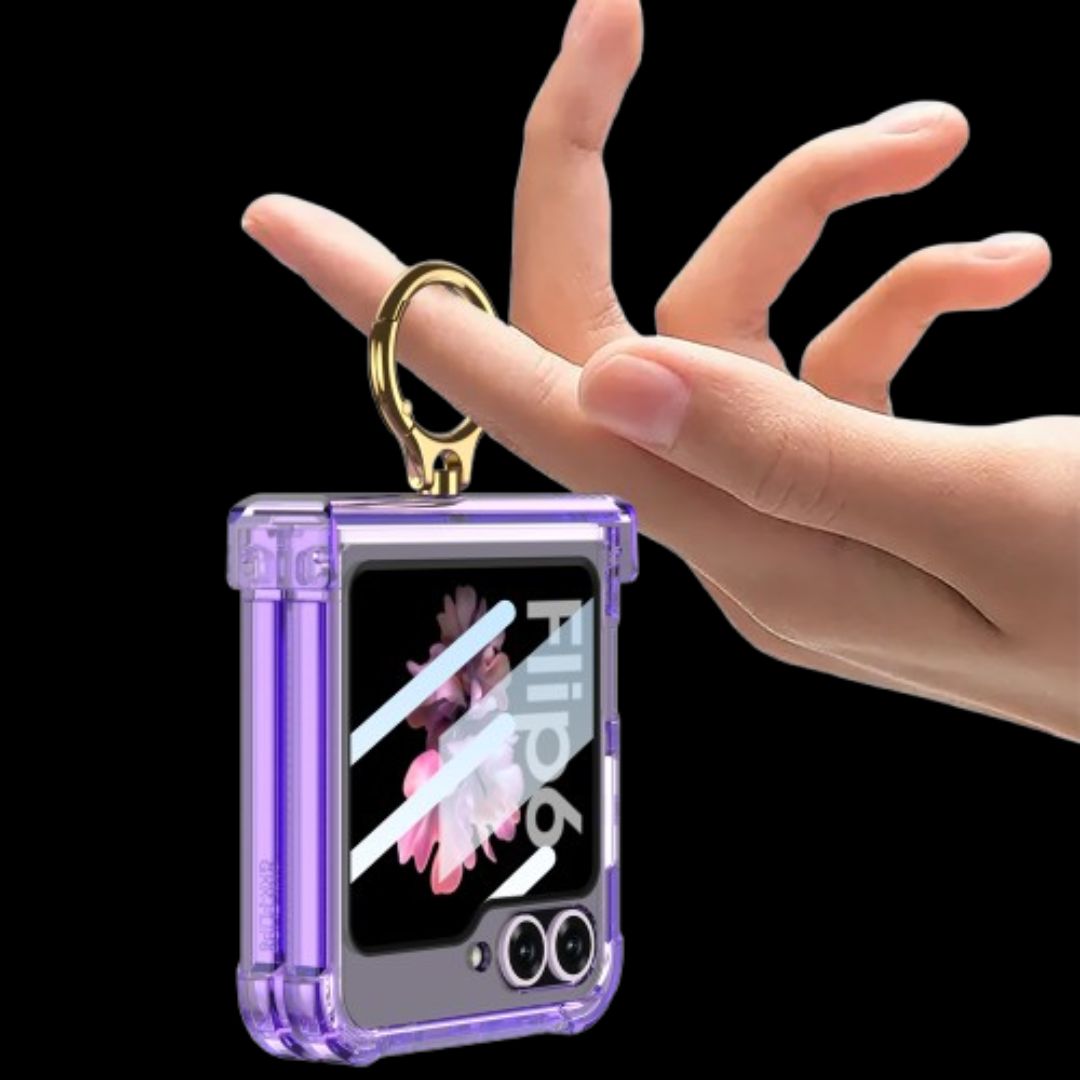 Samsung Z Flip 6 – Transparent with Ring Cover & Case