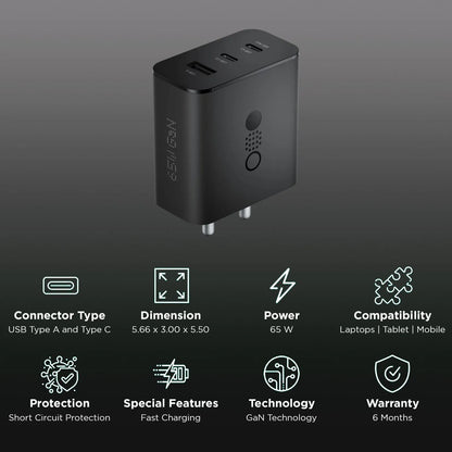 Nothing 65W Type A and Type C 3-Port Fast Charger