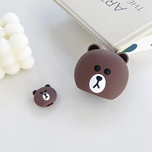 Cute Brown Bear Silicone - iPhone Charger Case