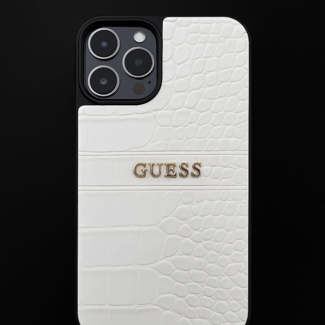 Apple iPhone 14 / Plus / Pro / Pro Max– Original Leather Guess Back Cover & Case