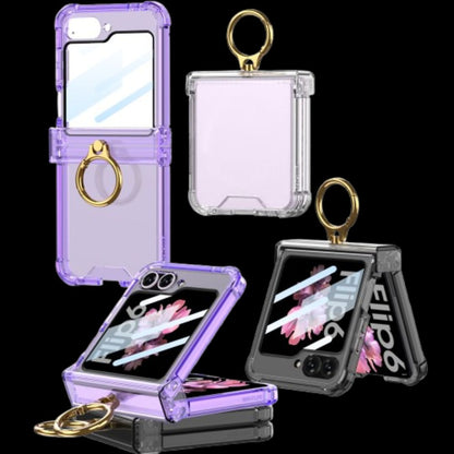 Samsung Z Flip 6 – Transparent with Ring Cover & Case