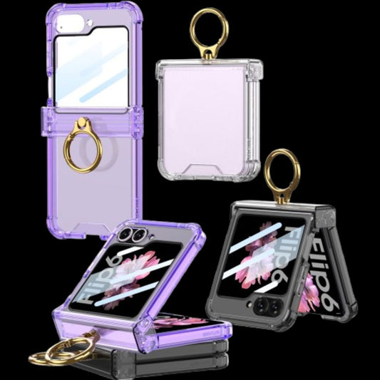 Samsung Z Flip 6 – Transparent with Ring Cover & Case