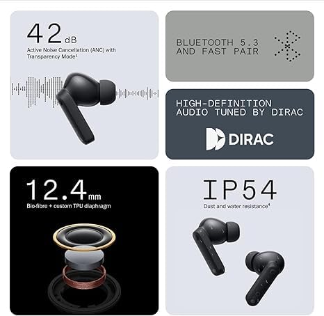 CMF by Nothing Buds 42 dB ANC, Ultra Bass Technology, 35.5 Hrs Playtime Bluetooth