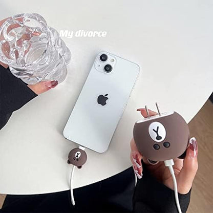Cute Brown Bear Silicone - iPhone Charger Case