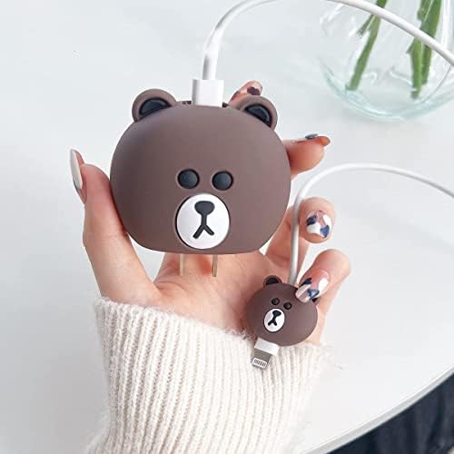 Cute Brown Bear Silicone - iPhone Charger Case