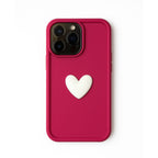 Apple iPhone 15 / Pro / Pro Max - Soft Silicone Back Cover with 3D Heart Design Back Cover & Case
