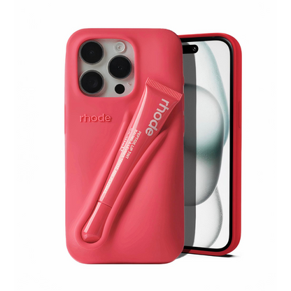 Apple iPhone 14 – Silicone Phone Cover with Built-in Lip Tint Holder
