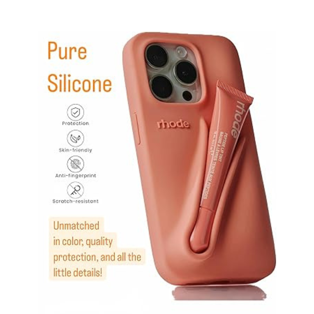 Apple iPhone 14 – Silicone Phone Cover with Built-in Lip Tint Holder