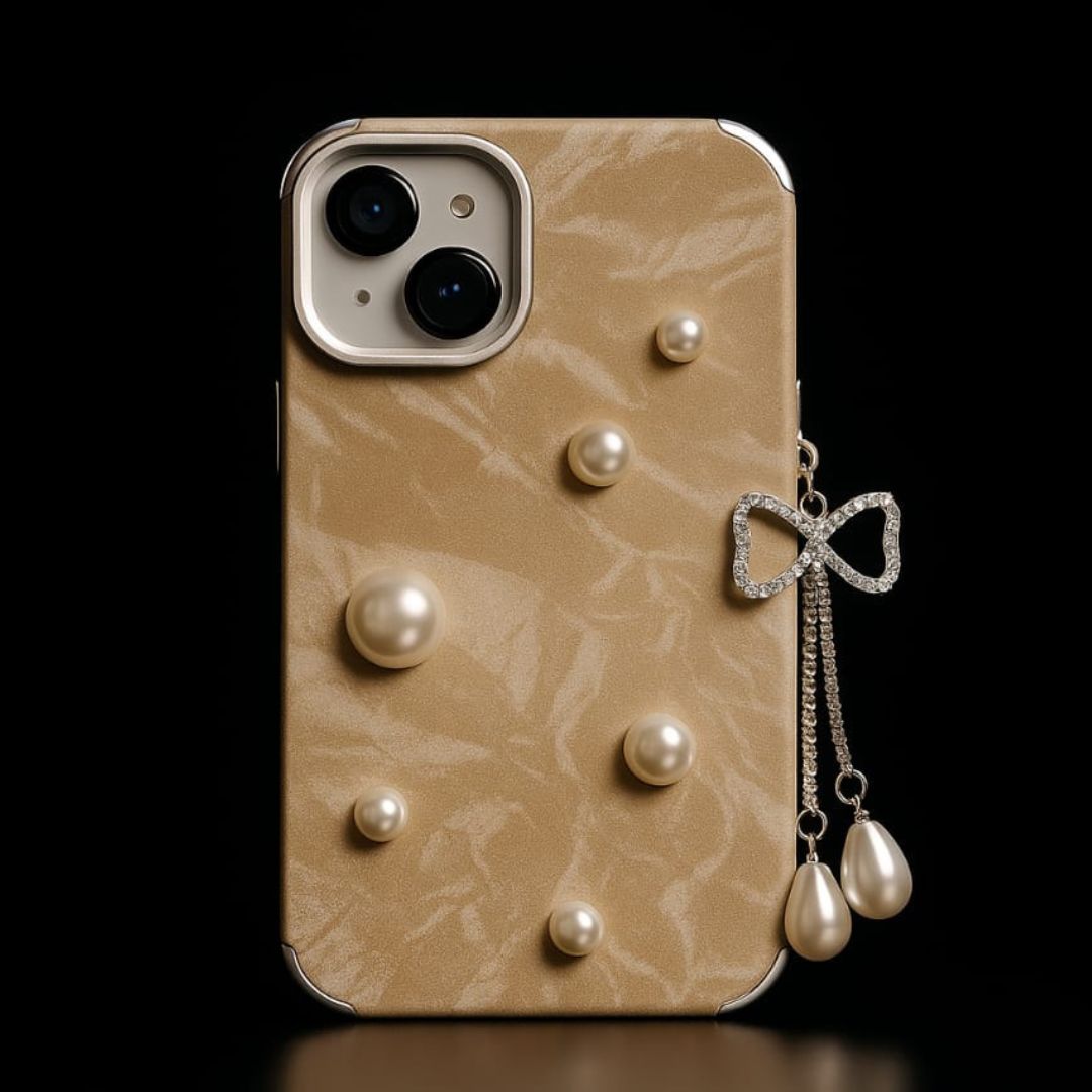 Apple iPhone 14 – Diamond Velvet stud Back Cover & Case