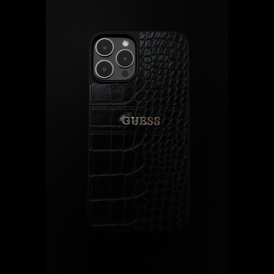 Apple iPhone 14 / Plus / Pro / Pro Max– Original Leather Guess Back Cover & Case