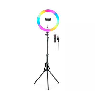12 inches Ring Light with Stand, 85 Inch Foldable Tripod, 3 Colour Mode