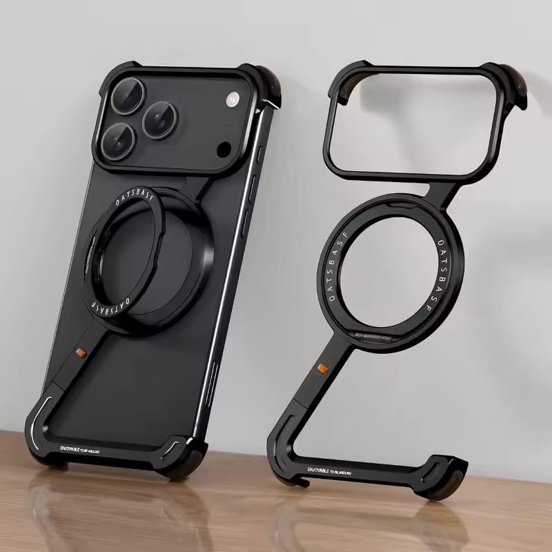 iPhone Premium Z Shape Metal Case | Magnetic Ring with Magsafec