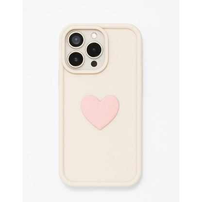Apple iPhone 14 / Pro / Pro Max - Soft Silicone Back Cover with 3D Heart Design Back Cover & Case