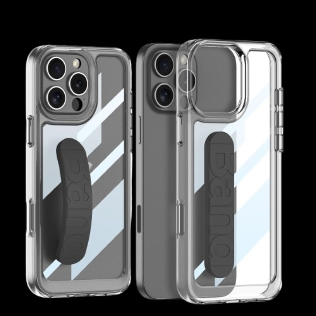 Apple iPhone 16 / Plus / Pro / Pro Max – Transparent with Wrist Band Cover & Case